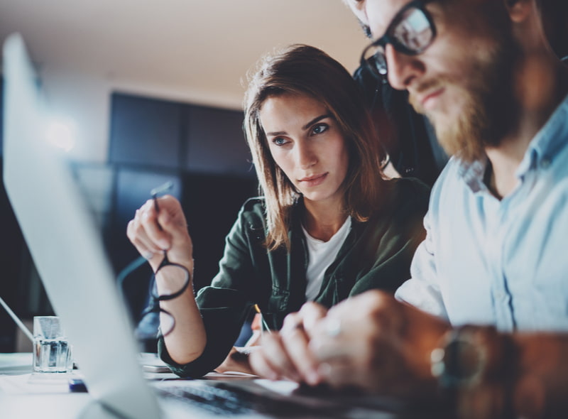 Business project team working together